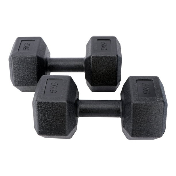 5kg Pair Of Hex Dumbbells Home Gym Fitness Exercise